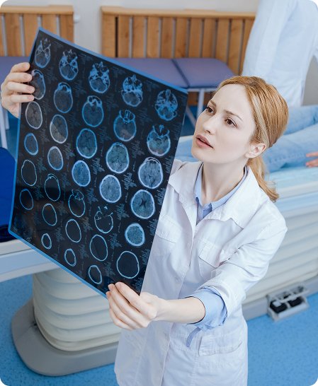 Doctor discussing medical results